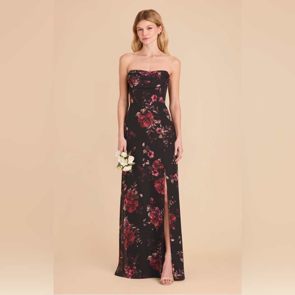 NWT Birdy Grey Mira medium black fleurs d’amour floral dress bridesmaid prom - Picture 2 of 10